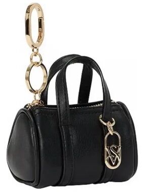Victoria's Secret Black Legend Micro Duffle Bag Charm NWT Key Chain Coin Purse